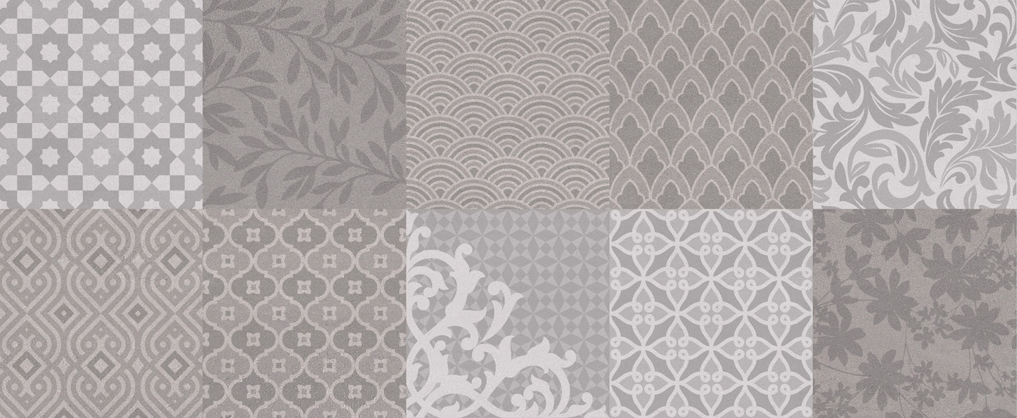 

Керамическая плитка Golden Tile Osaka Pattern серый настенная 20х50
