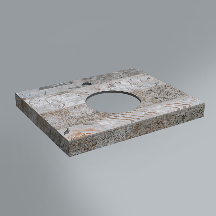 

Столешница Kerama Marazzi Canaletto 60х48 CN60.DL570000R мультиколор песочно-серый