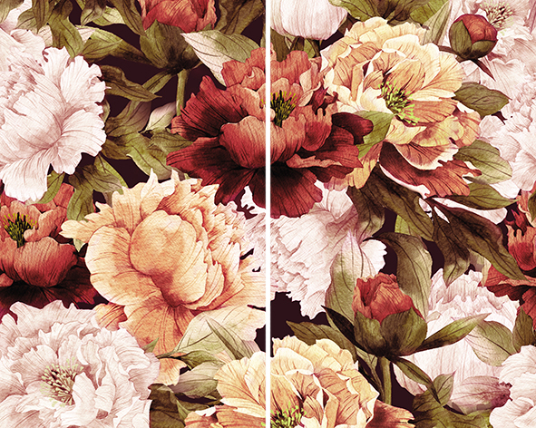 

Керамическая плитка Ceramica Classic Galatia Peony Панно из 2-x плиток 50x40