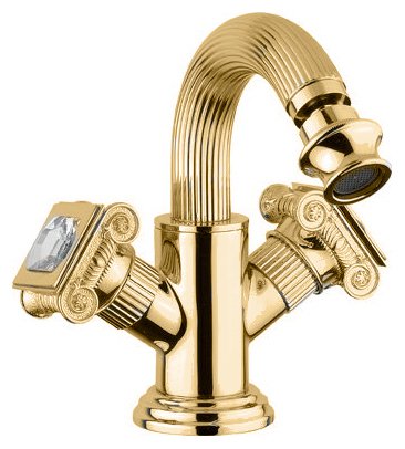 

Смеситель для биде Cezares Olimp золото, ручка Swarovski OLIMP-BS2-03/24-Sw
