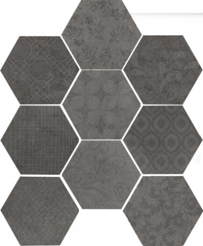 

Керамогранит Serenissima Riabita Il Cotto Esagona Fabric Industrial декор 24x27,7
