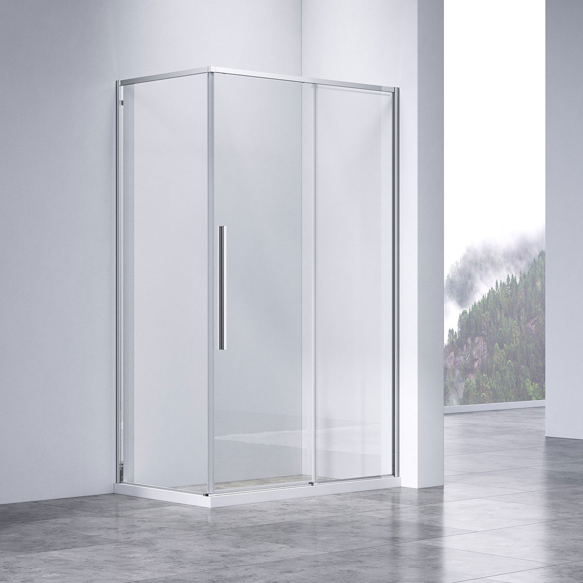 Душевой уголок Vincea Slim-N 2000x1400x800 хром VSR-4SN8014CL