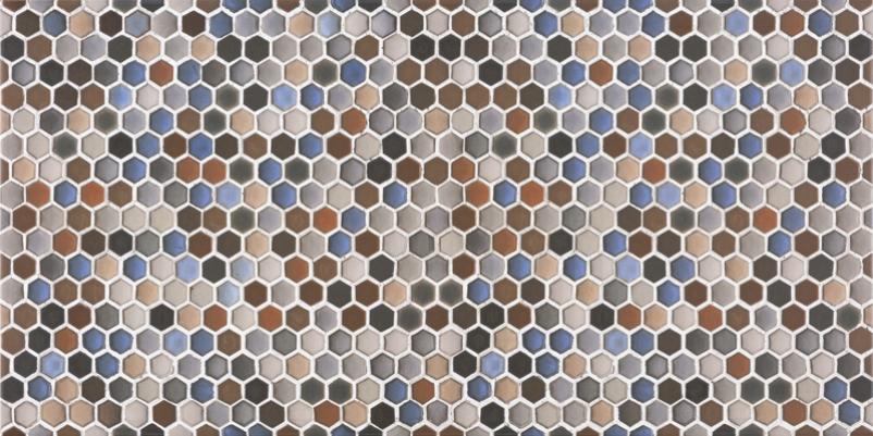 

Керамическая плитка Azulev Everest Decor Hexatile Multicolor Brillo настенная 30х60