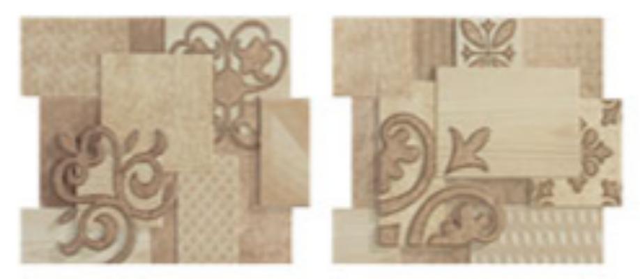 

Керамическая плитка Porcelanite Dos 9516 Composicion Crema-Beige Sin Fin II (компл. из 2 шт) бордюр 19,9х23,2