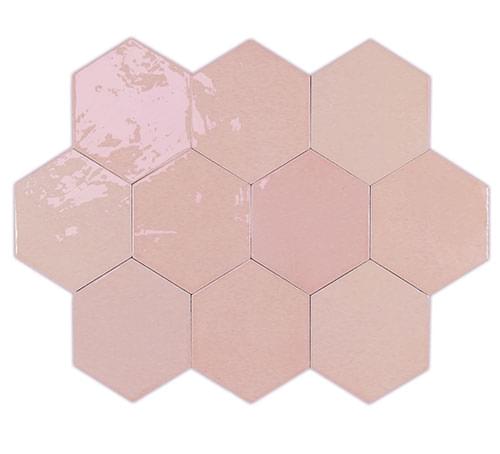 Керамическая плитка Wow Zellige Hexa Pink настенная 10,8x12,4