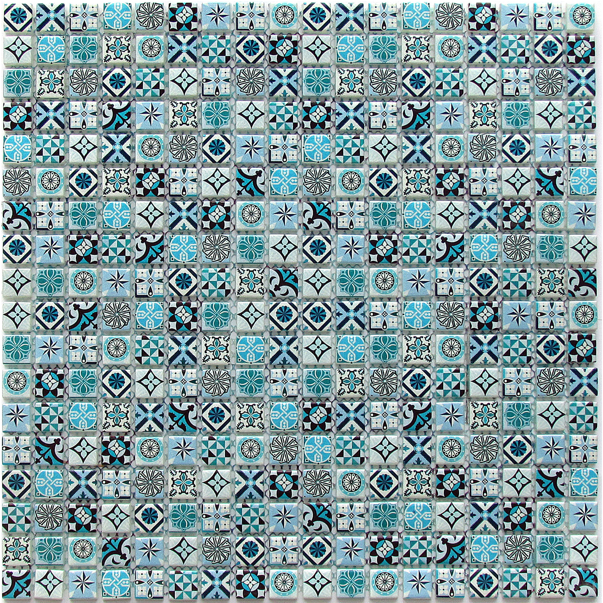 

Стеклянная Мозаика Bonaparte Xindi Blue (6x15x15) 30x30