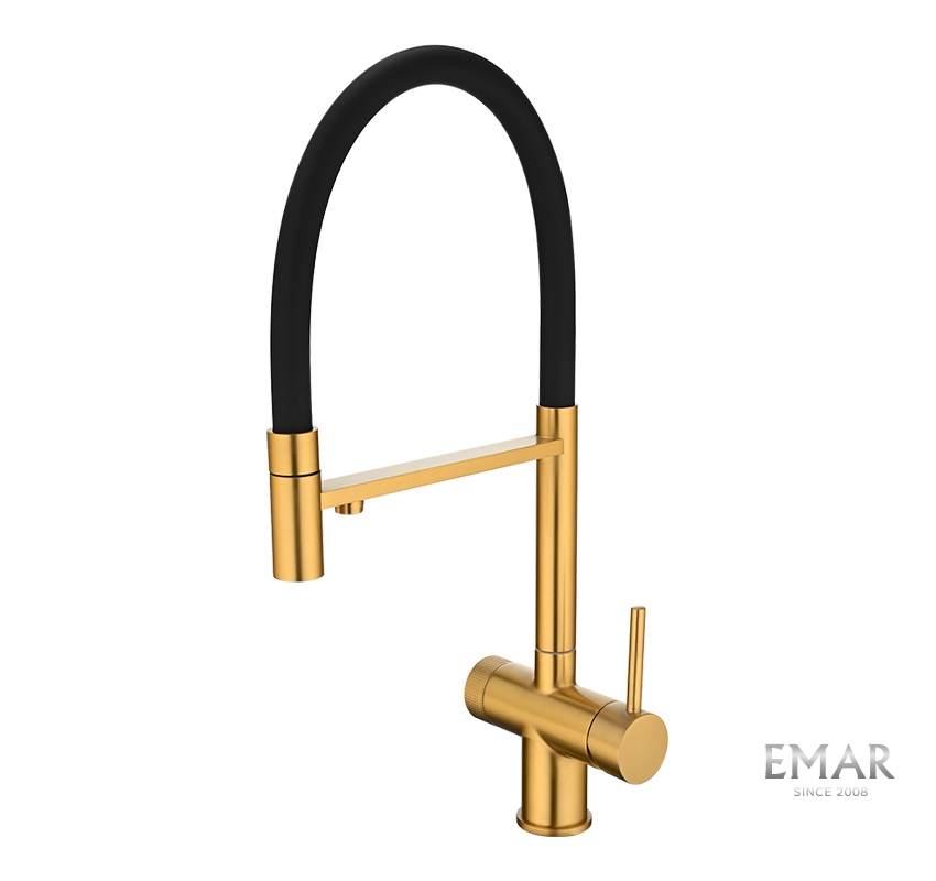 Смеситель для кухни EMAR PVD золото ЕС - 7024 PVD Golden