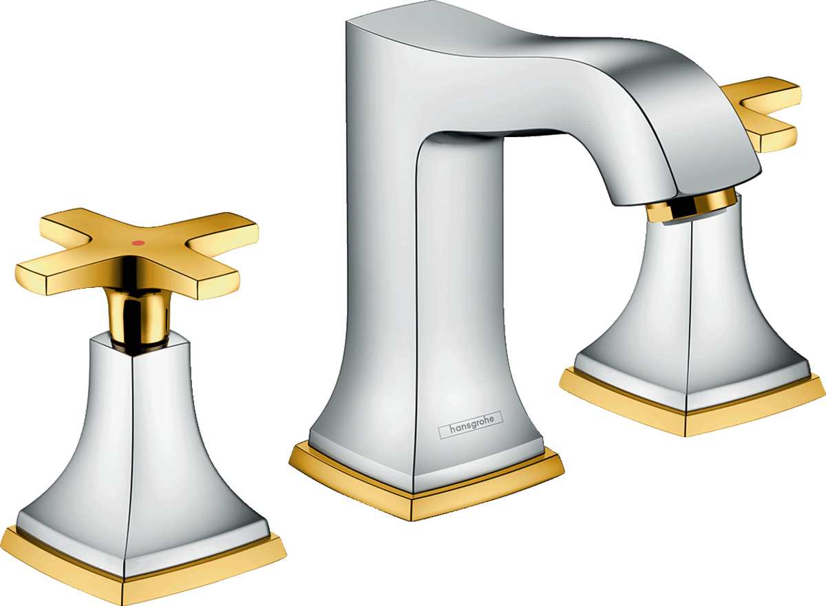 

Смеситель для раковины Hansgrohe Metropol Classic 110 на 3 отверстия, с крестовыми рукоятками, со сливным гарнитуром 31306090