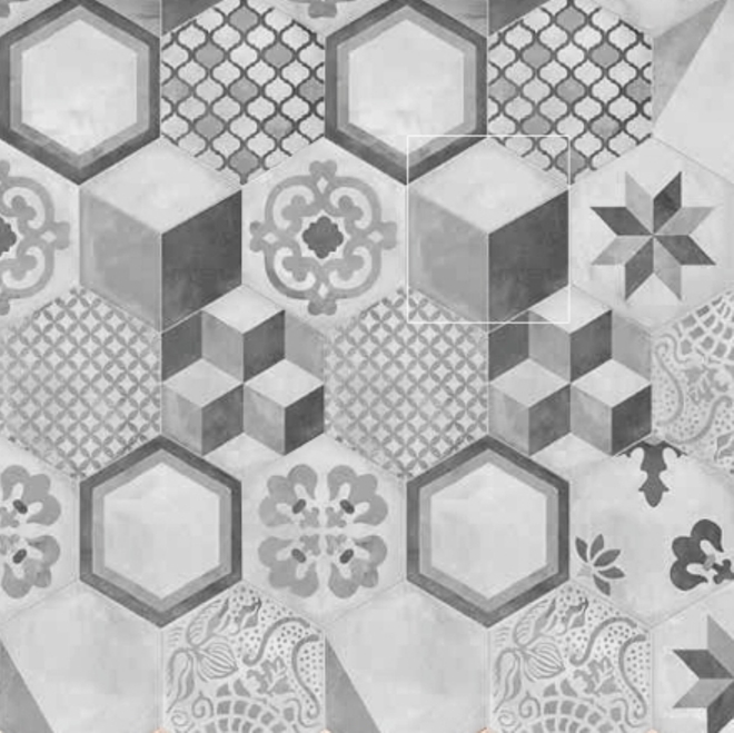 

Керамогранит Marca Corona Terra Mix Decori Esagono Vers. F 25х21,6