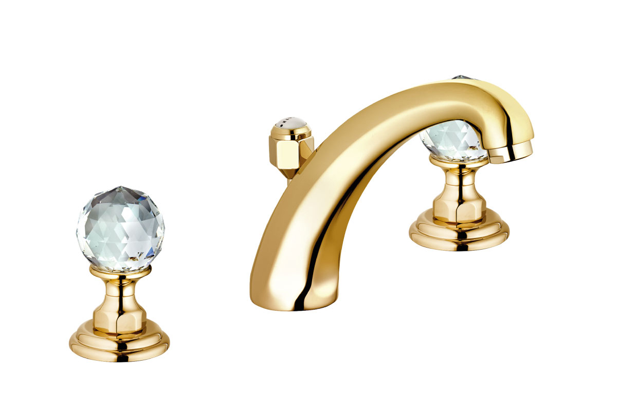 

Смеситель для раковины Kludi Adlon с донным клапаном золото 23 карат 5104345G4