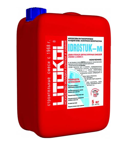 

Litokol Добавка латексная Idrostuk-m для цементных затирочных смесей 5кг