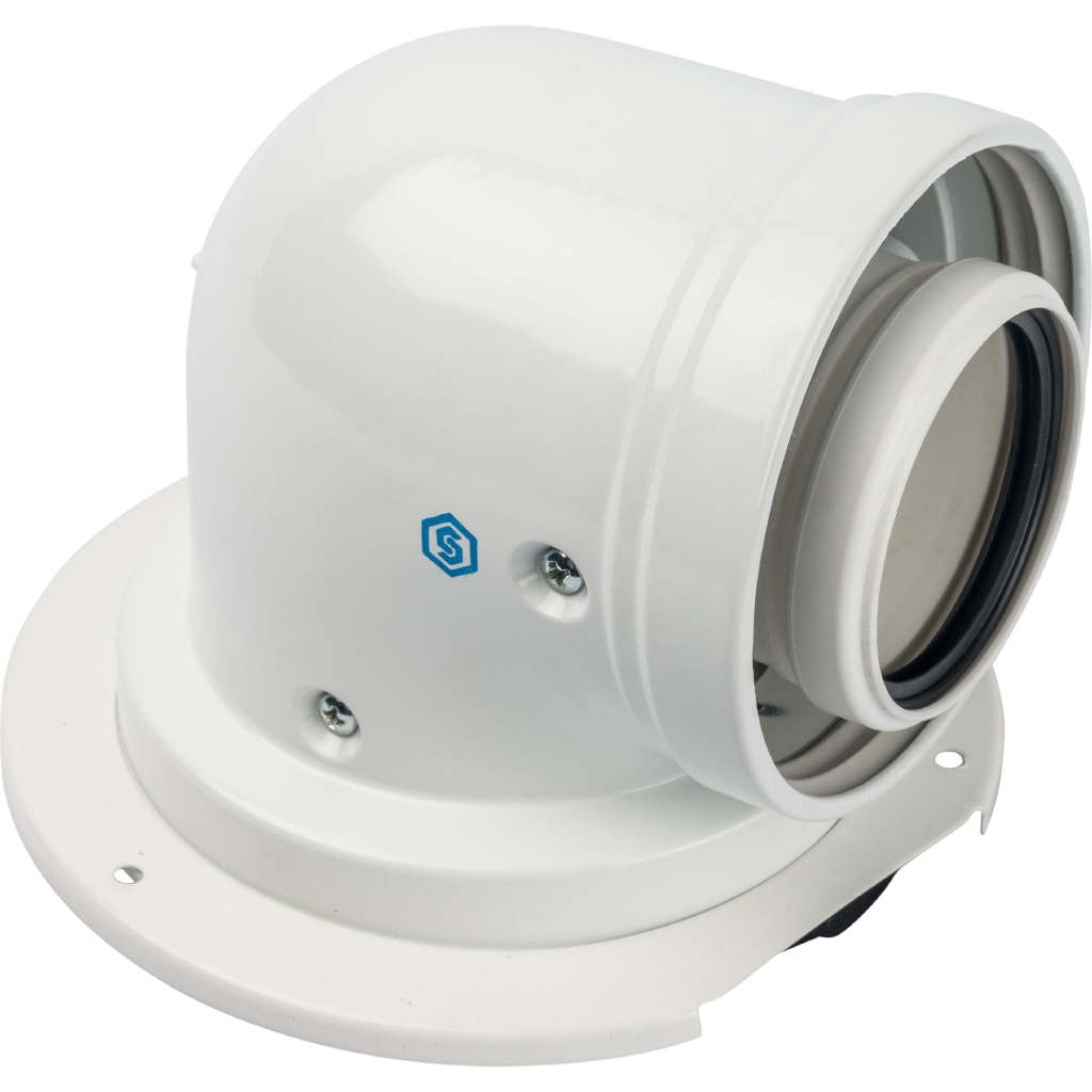 

STOUT Отвод 90° Ø60/100 м/п PP-AL с фланцем (совместим с Bosch)