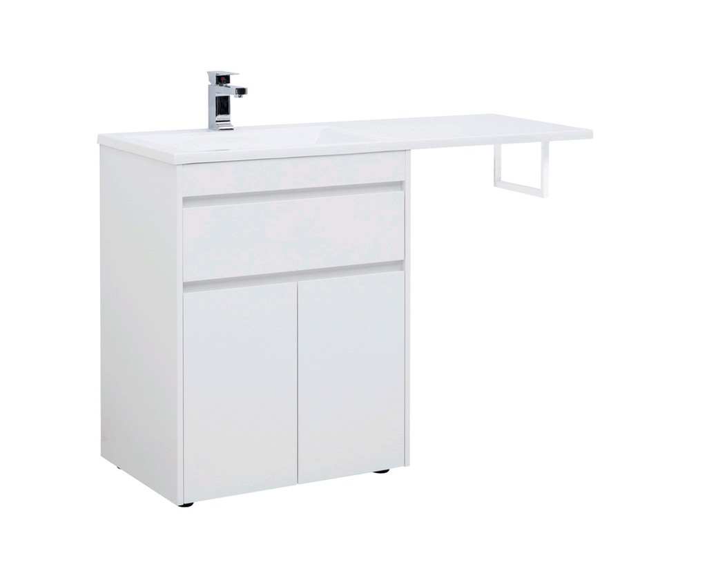 

Тумба с раковиной Aquanet Токио 130 L 00237746+00235501 белый