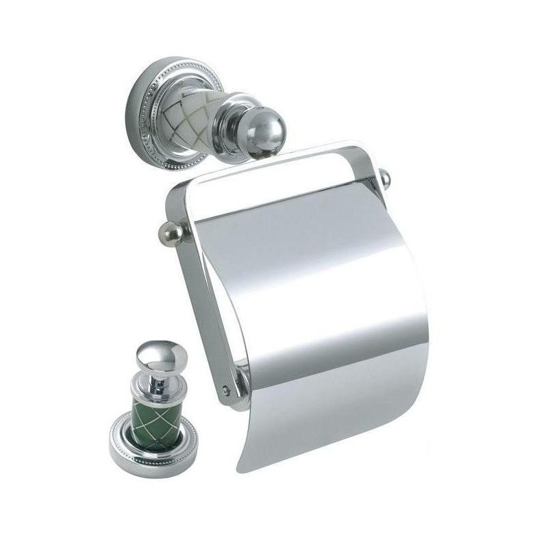 Держатель туалетной бумаги Boheme MURANO CHROME бирюзовое 10901-GR-CR