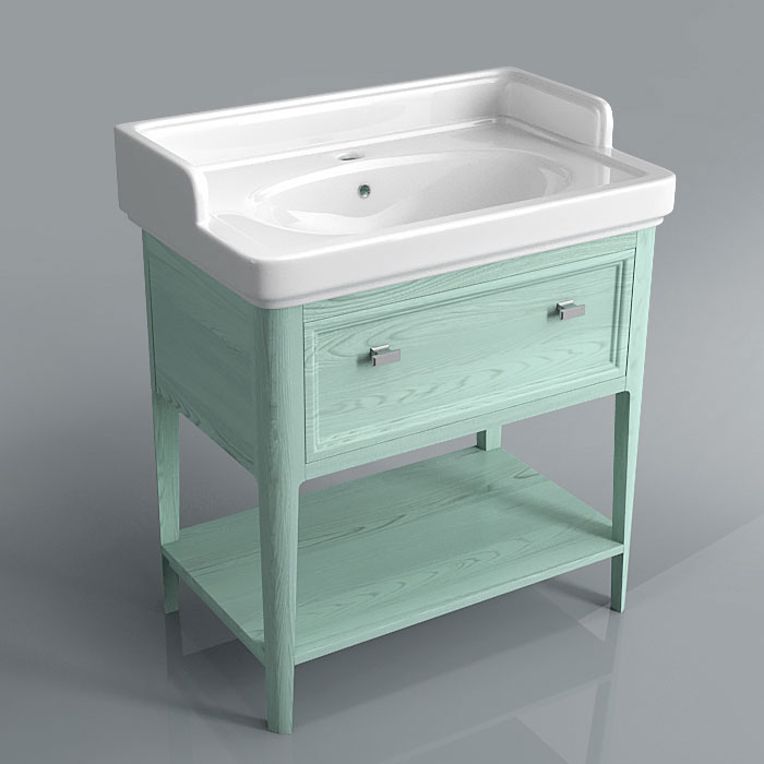 

Тумба под умывальник Kerama Marazzi Provence напольная 80 PR.80\GR зеленый/декапе