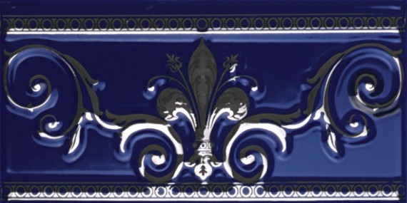 

Керамическая плитка Almera Noblesse Cenefa Noblesse Cobalto Silver Бордюр 10x20