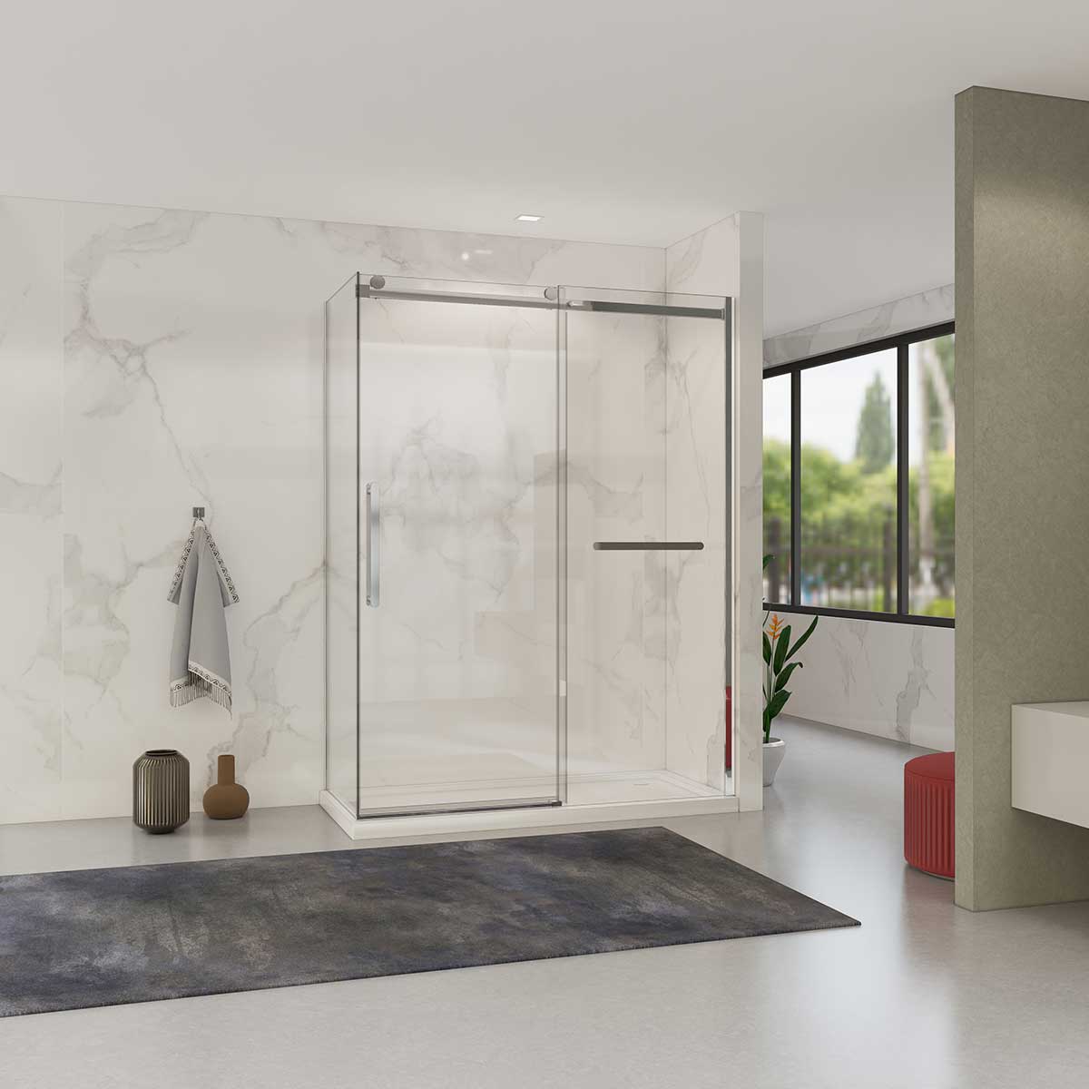 Душевой уголок Vincea Como Soft 1950x1500x1000 хром VSR-1CS1015CL