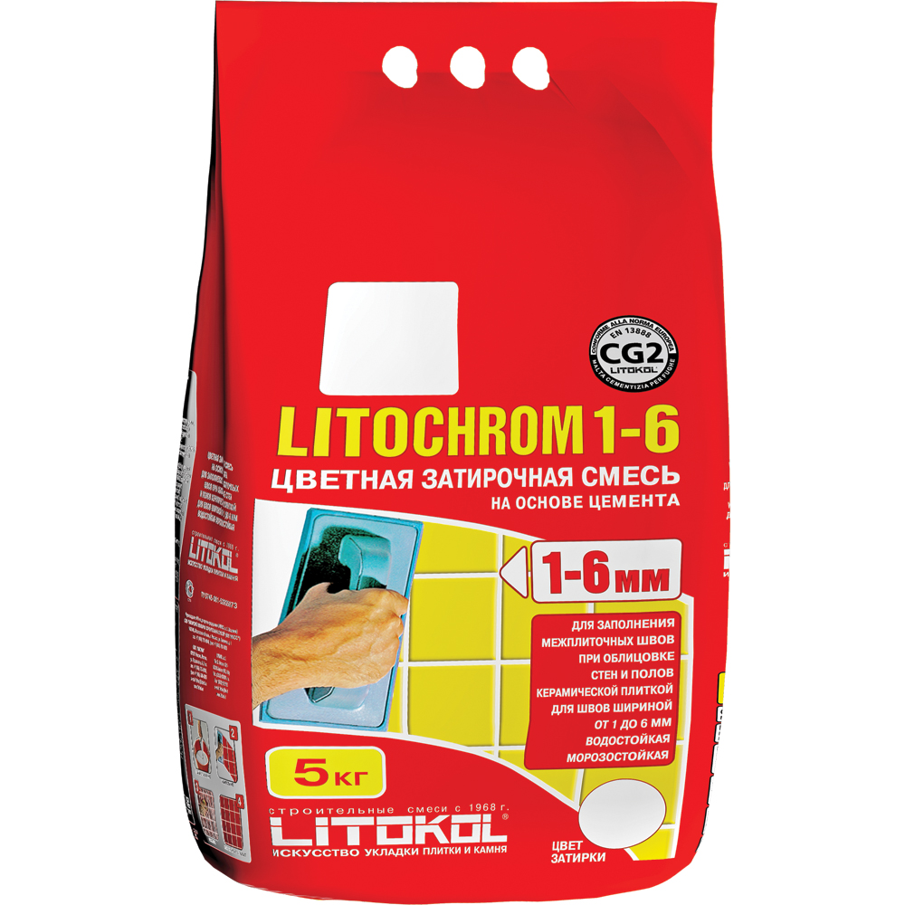 

Затирка Litokol цементная Litochrom 1-6 C.00 Белый 5кг