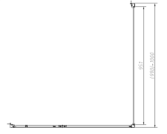 Душевой уголок Vincea Slim-N 1950х1000х1000 черный VSR-4SNP1010CLB