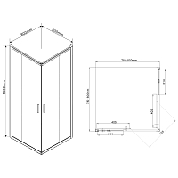 Душевой уголок Vincea Garda 1900x800x800 хром (рифленое стекло) VSS-1G800CH