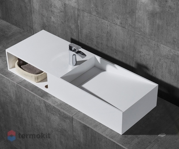 Раковина NTBagno Cagliari Leftt 1200x420 из искусственного камня NT502/R