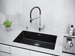 Мойка для кухни Paulmark LUMI черный металлик LU74-BLM