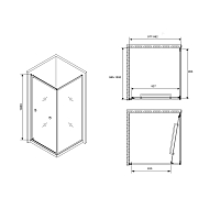 Душевой уголок ABBER Schwarzer Diamant 1950x1000x1000 черный AG0A100B