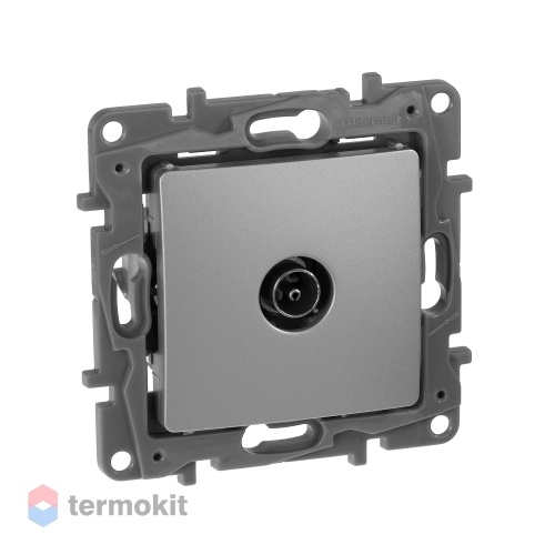 Телевизионная розетка звезда TV Legrand Etika Легранд Этика алюминий 672451