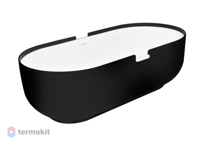 Ванна из искусственного камня NTBagno Stelvioi 1800x900 белый/черный матовый NT306