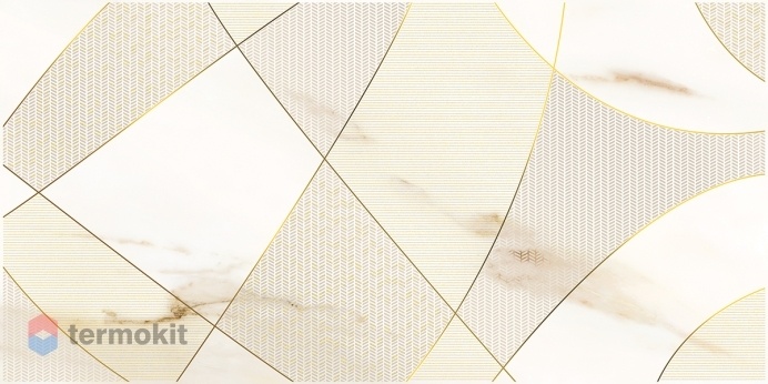 Керамическая плитка Azori Calacatta Royal Geometria декор 31,5x63