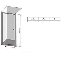Душевая дверь Ravak Pivot PDOP1 911х1900 сатин 03G70U00Z1 УЦЕНЕННАЯ