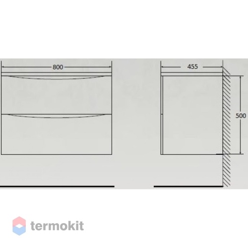 Тумба под раковину BelBagno ACQUA 80 подвесная Bianco Lucido ACQUA-800-2C-SO-BL