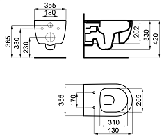 Чаша унитаза подвесного Noken Acro Compact N390000065