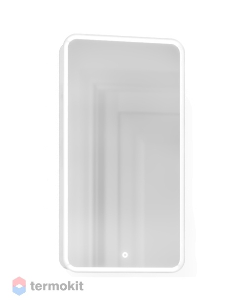 Зеркальный шкаф Jorno Pastel 46 подвесная с подсветкой белый жемчуг Pas.03.46/W