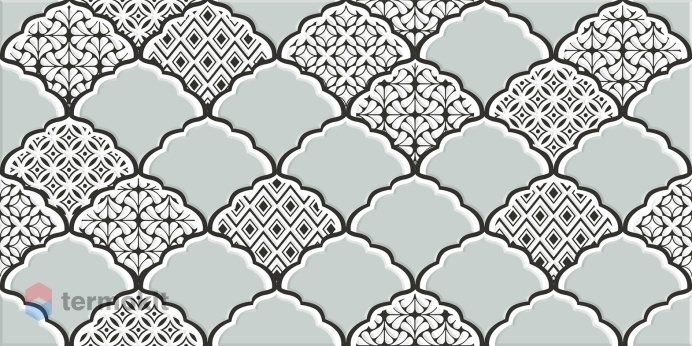 Керамическая плитка Lb-Ceramics Эллен Декор бело-бирюзовый 1641-8646 19,8х39,8
