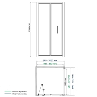 Душевой уголок WasserKRAFT Weser 1000x1000x2000 серебристый 78F19