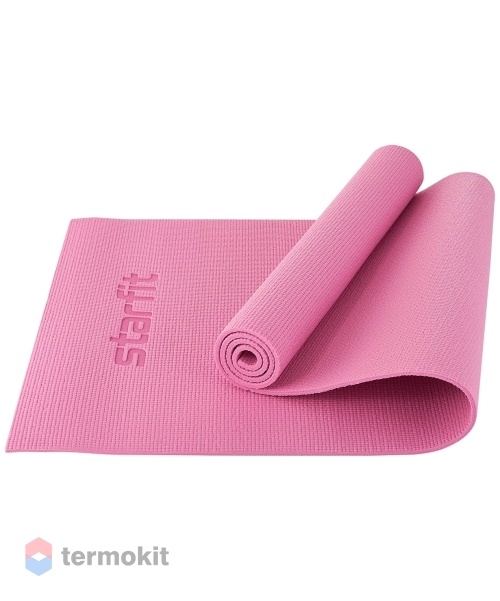 Коврик для йоги Starfit FM-101 PVC 173x61x0,8 см, розовый пастель