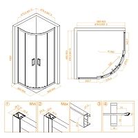 Душевой уголок RGW Classic CL-54B 1850x900x900 черный 32095499-14