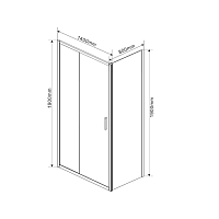 Душевой уголок Vincea Garda 1900x1400x800 черный VSR-1G8014CLB