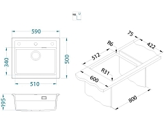 Мойка для кухни ALVEUS ATROX 30 черный 1131996