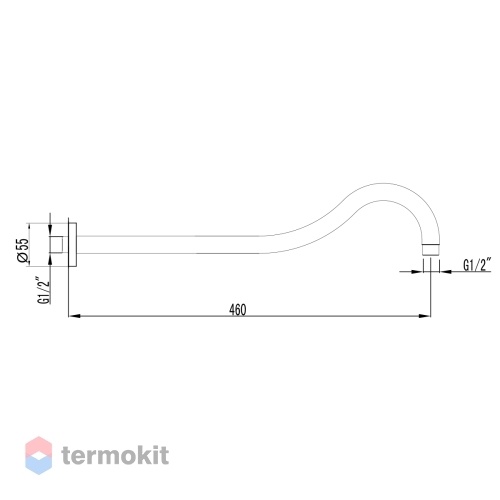 Держатель верхнего душа Lemark хром LM4887C