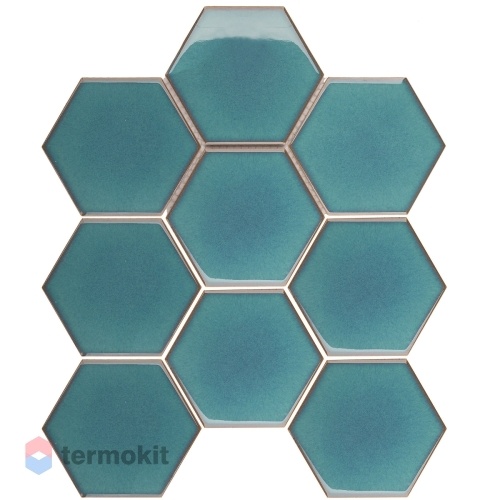 Керамическая Мозаика Starmosaic Hexagon big Green Glossy (JJFQ80071) 25,6х29,5х6