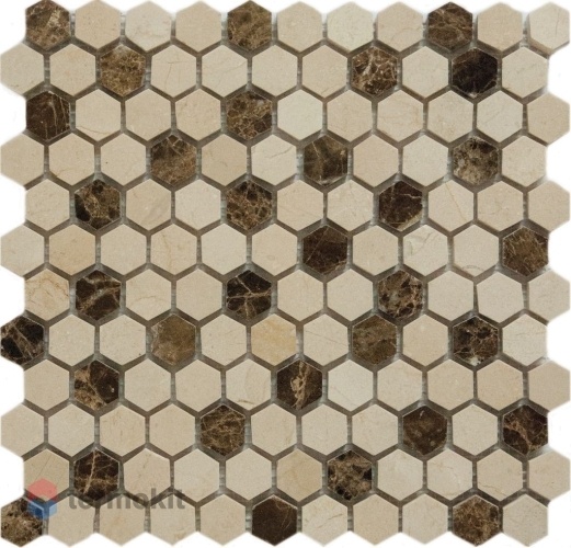 Каменная мозаика Q-Stones QS-Hex027-25P/10 30,5х30,5