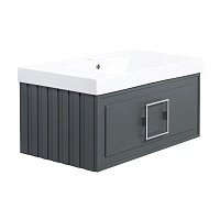 Тумба под раковину LA FENICE Cubo 77 подвесная серо-зеленый FNC-01-CUB-G-80