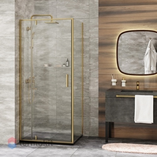 Душевой уголок WasserKRAFT Aisch 2000x900x900 золото матовое 55P03