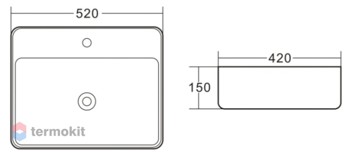 Раковина накладная Belbagno BB1367