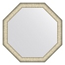 Зеркало в багетной раме EVOFORM OCTAGON 70 брашированное серебро BY 7423