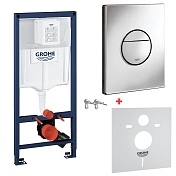 Система инсталляции для унитаза GROHE Rapid SL с панелью смыва Nova Cosmopolitan, комплект 4-в-1 38813001