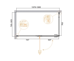 Душевой уголок Cezares Bellagio 2000x1400x800 черный матовый BELLAGIO-AH-1-140/80-C-NERO