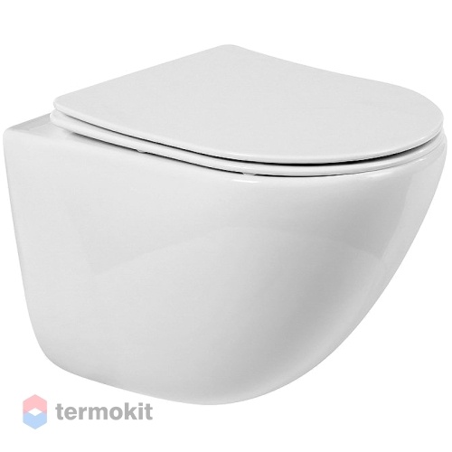 Унитаз подвесной BelBagno Amanda с сиденьем микролифт BB051CHR+BB870SC